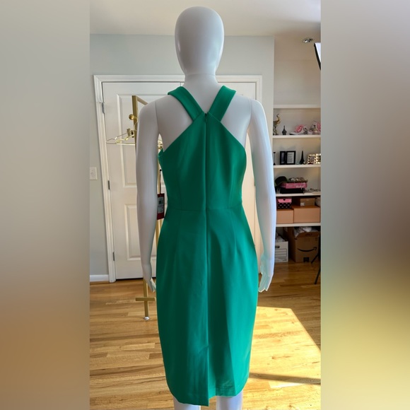 Vince Camuto - Green Sleeveless Halter Sheath Dress - Picture 5 of 10